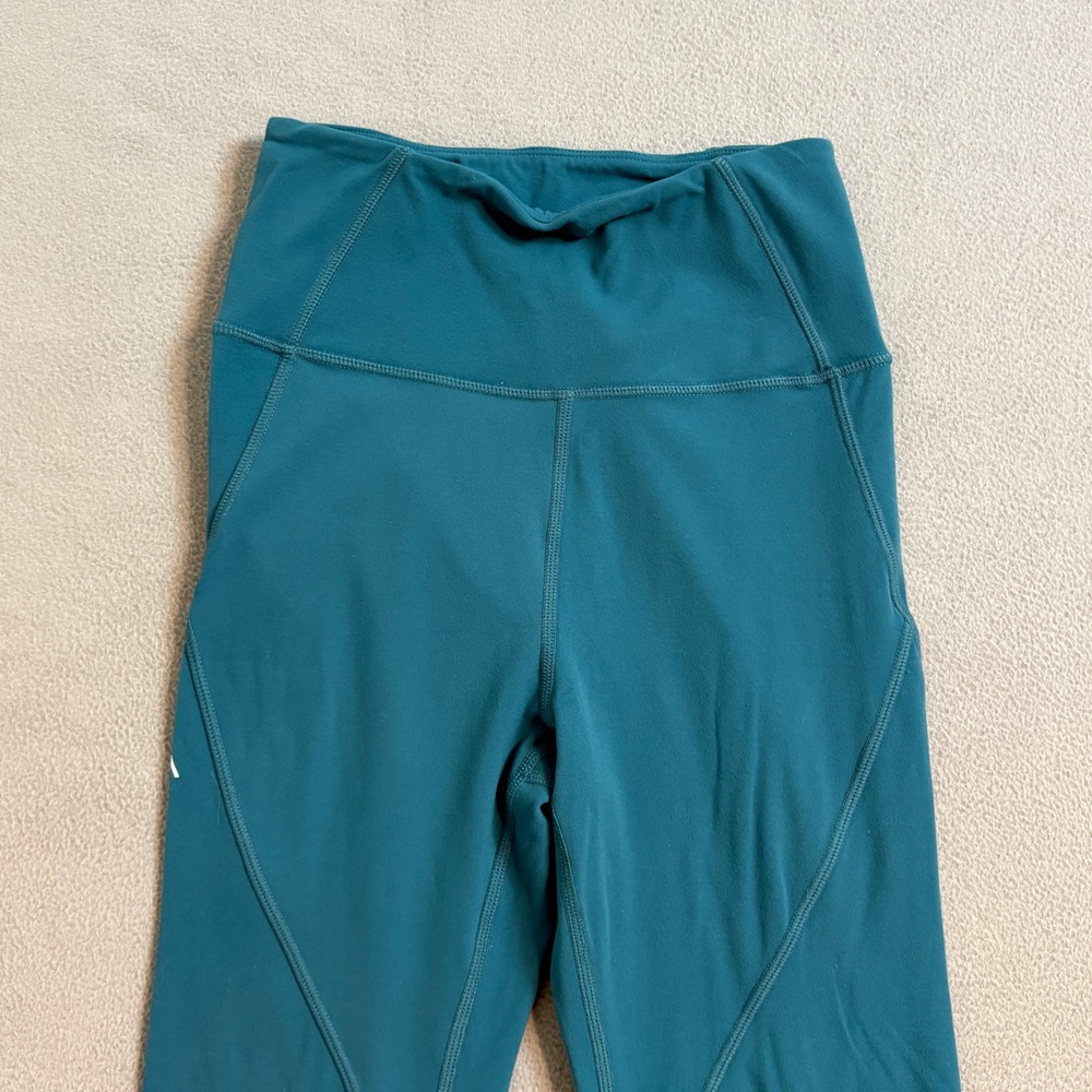 ACTA Wear Womens High Waisted Activewear Leggings Teal Blue Size Medium - Picture 3 of 8